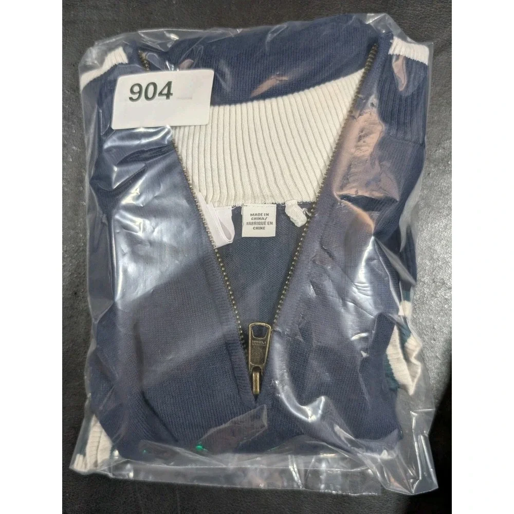 PUMA Arnold Palmer AP Knit 1/4 Zip Large Navy Blue Golf Sweater Pullover
